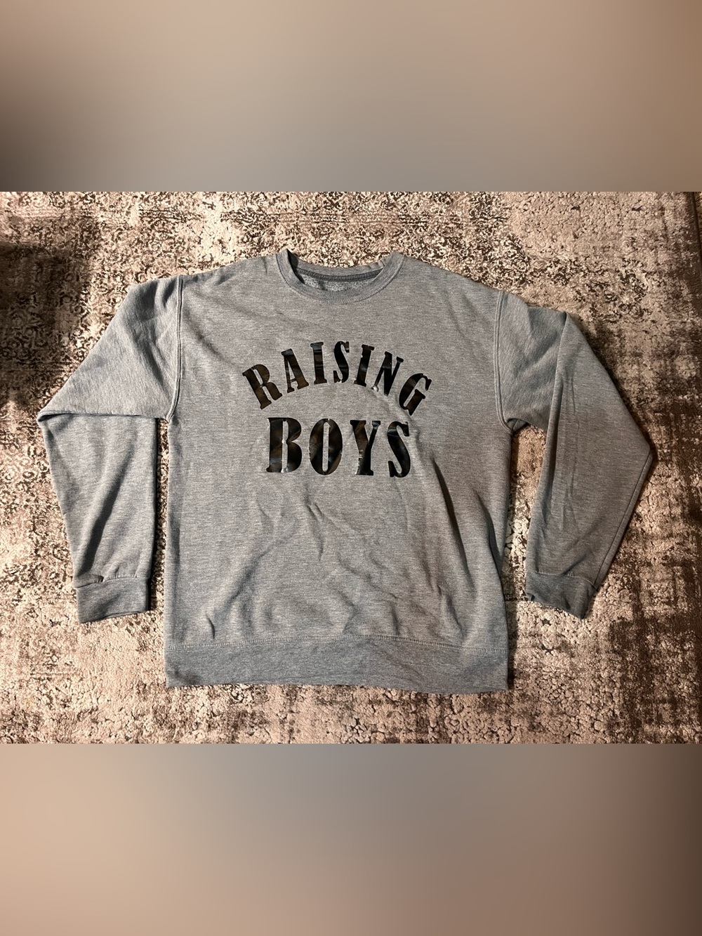 Gray "Raising Boys" Crewneck Sweatshirt